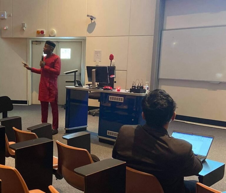 AAP delivering a lecture at Queensland University of Technology (QUT), Australia