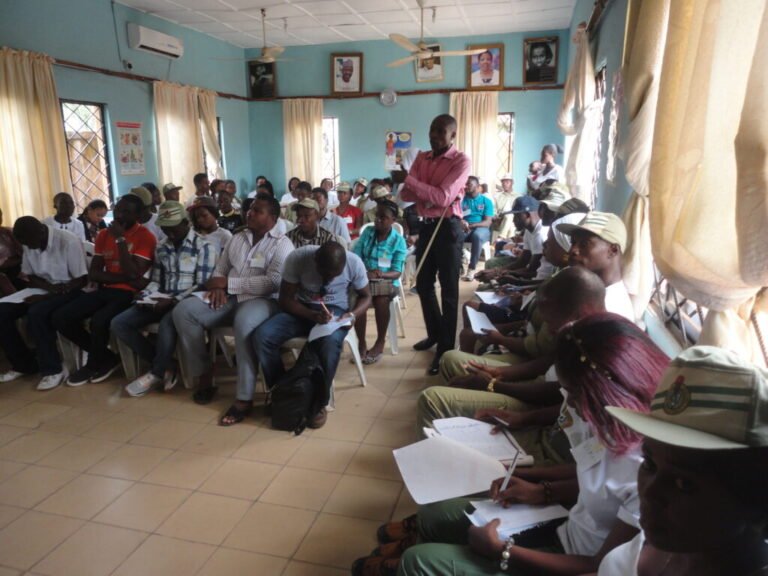 Aaron conducting a training for young people on Sexual Reproductive Health in North Central Nigeria.